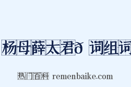 杨母薛太君𬨈词组词是什么意思的图片